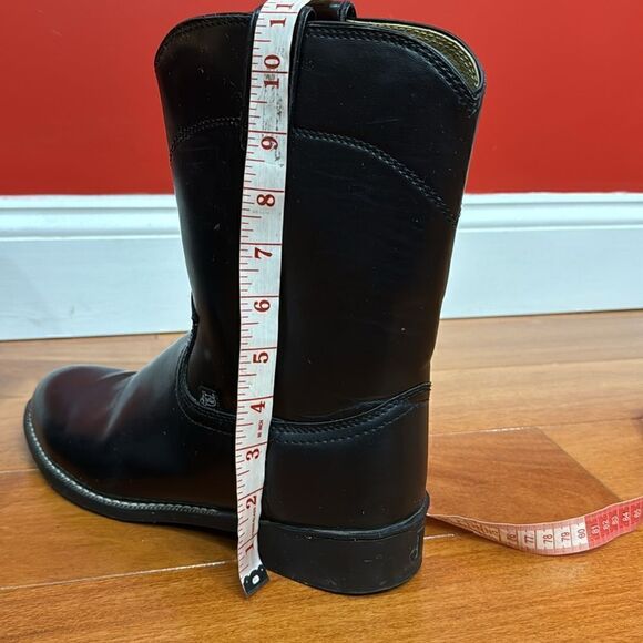 Justin Men's basics black  western cowboy Moto Boots JB 3000 Sz 10D - Picture 10 of 10